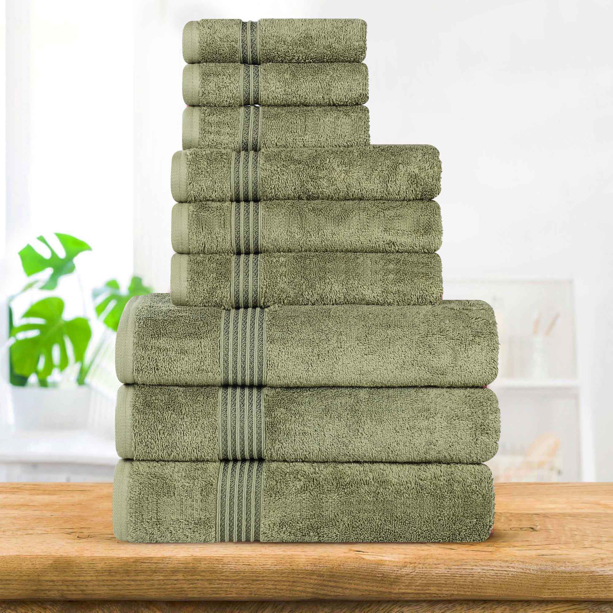 Premium Egyptian Cotton 9-Piece Bath Towel Set - Ultra Soft, Highly Absorbent, Quick-Drying - Perfect for Spa, Bathroom & Luxury Home Use
