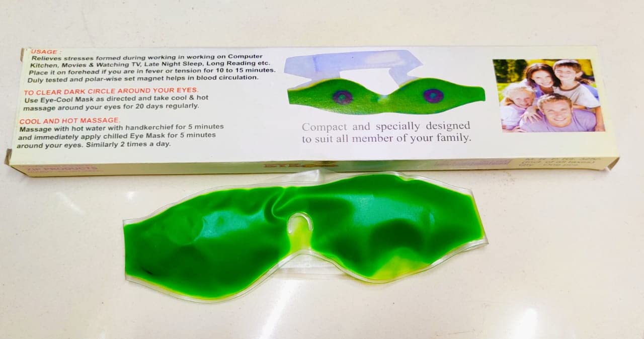 ACS Aloe Vera Cooling Gel Eye Mask for Puffy Eyes & Dark Circles - Soothing Relief for Tired Eyes, Perfect for Travel, Work & Relaxation