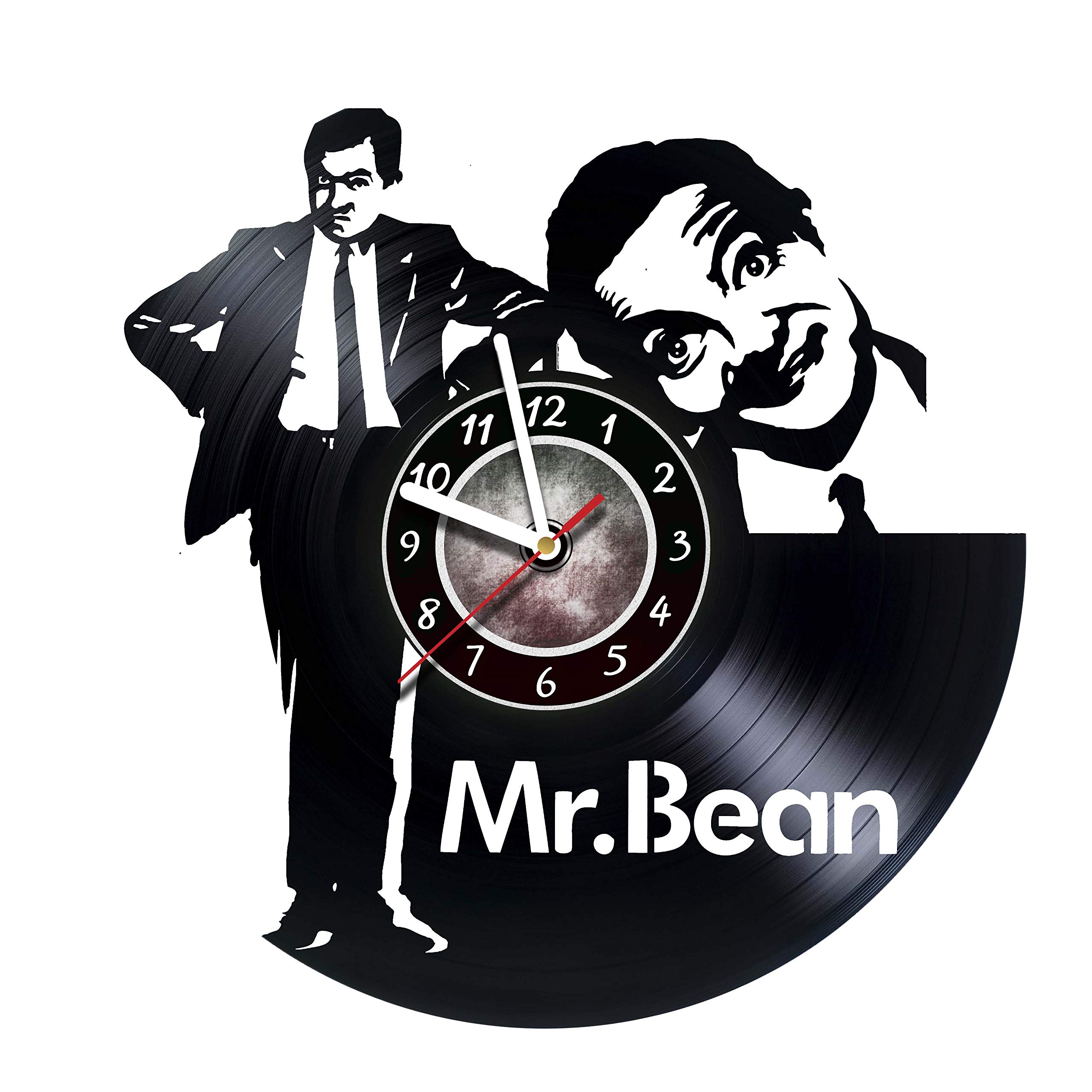 Mr. Bean Film Vinyl Record Wall Clock - Unique Home Decor Gift for Boss, Dad, Mom, Boy or Girl - Inspirational Vinyl Wall Art for Living Room, Bedroom & Office