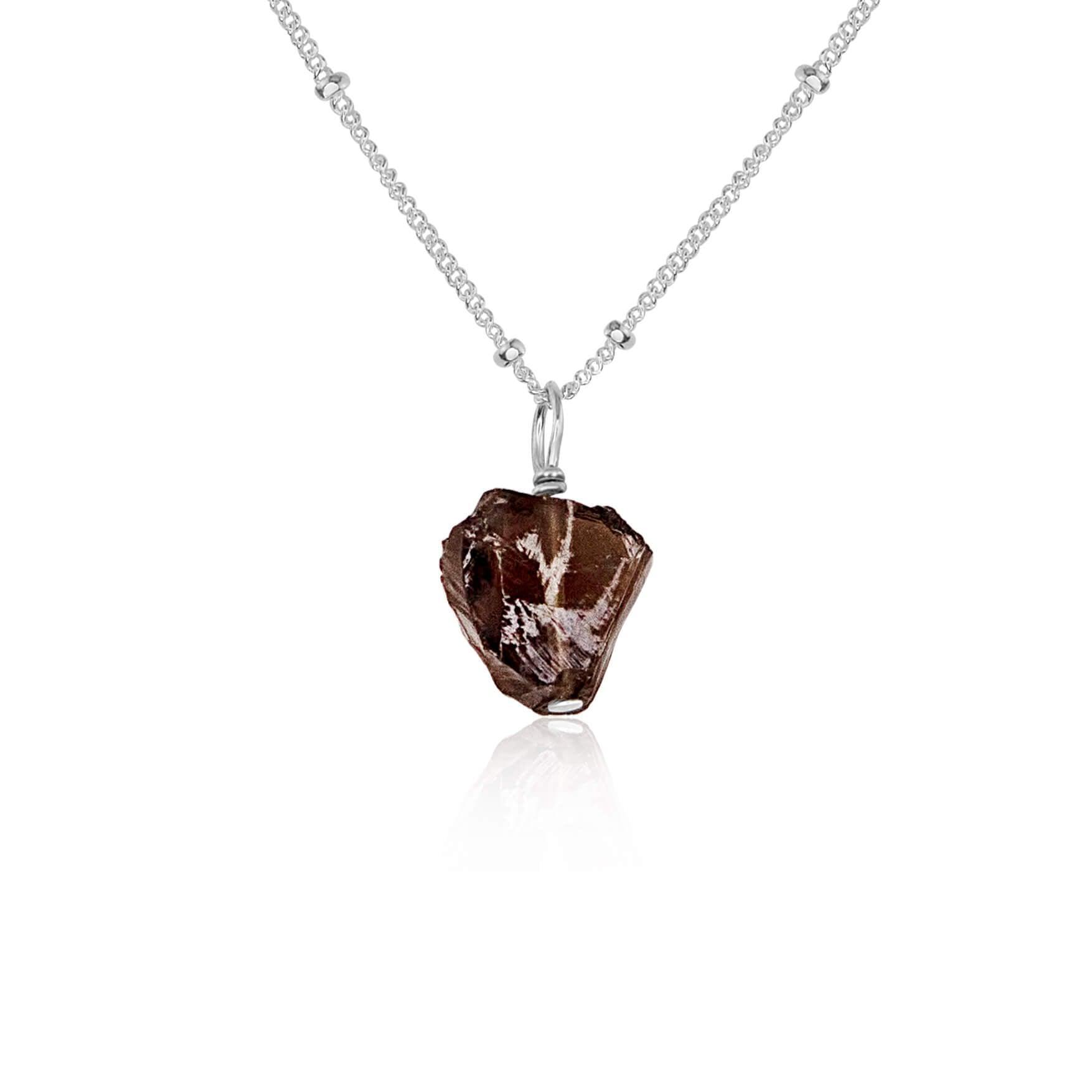 Natural Raw Smoky Quartz Pendant Necklace for Women - Elegant Healing Crystal Jewelry for Spiritual Protection & Everyday Wear