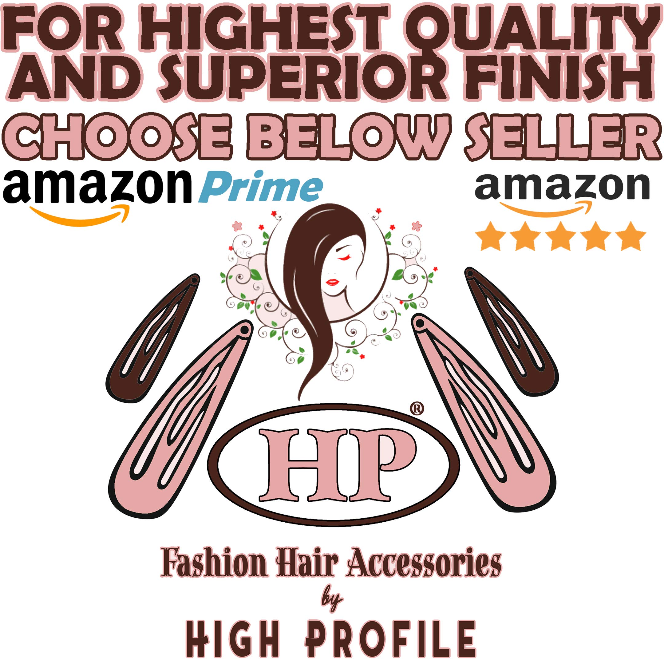HP HIGH PROFILE Black Bobby Pins - 48pcs Professional Hair Styling Pins for Women & Girls (5cm) - Perfect for Salon, Home, Updos & Bun Hairstyles