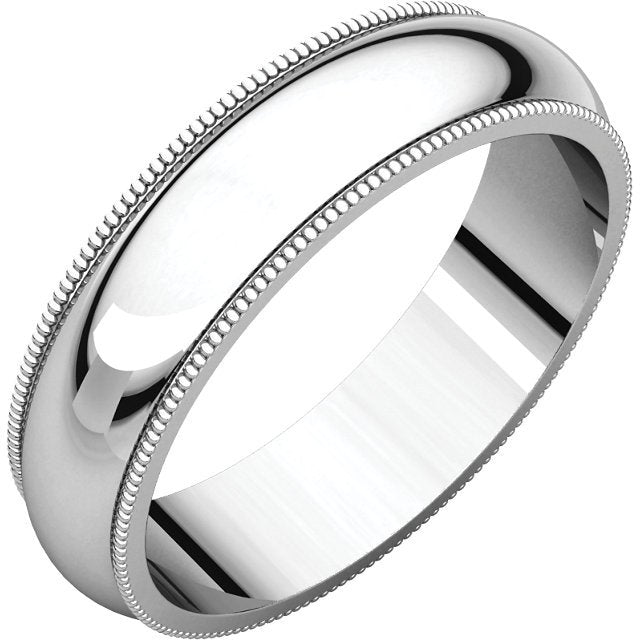 14K Gold 5mm Milgrain Wedding Band for Women - Elegant & Timeless Bridal Ring for Engagement, Anniversary & Special Occasions