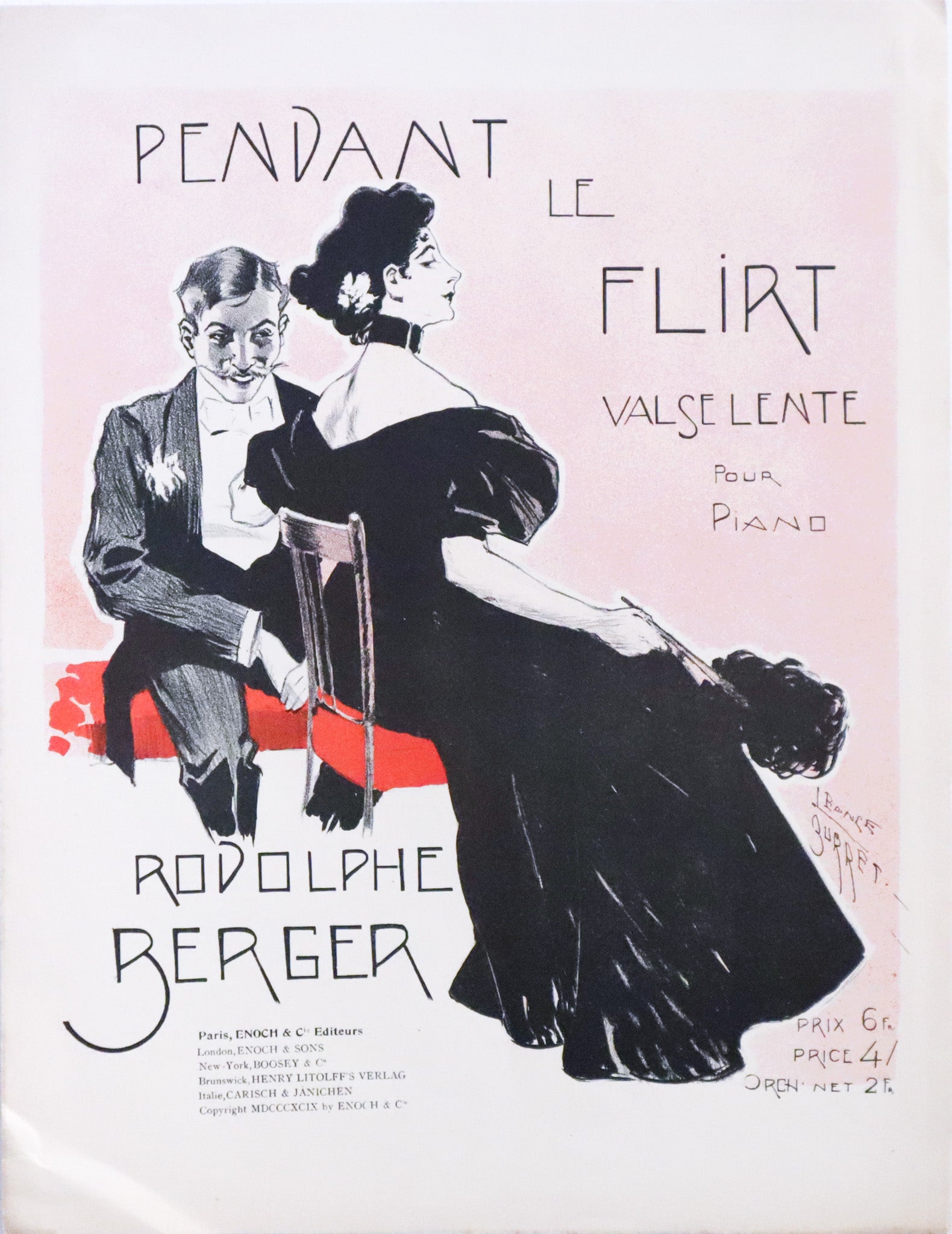 1910s French Piano Sheet Music - Pendant le Flirt by Rodolphe Berger | Vintage Music Score for Piano Players & Collectors | Perfect for Classical Performances, Music History Study & Antique Decor
