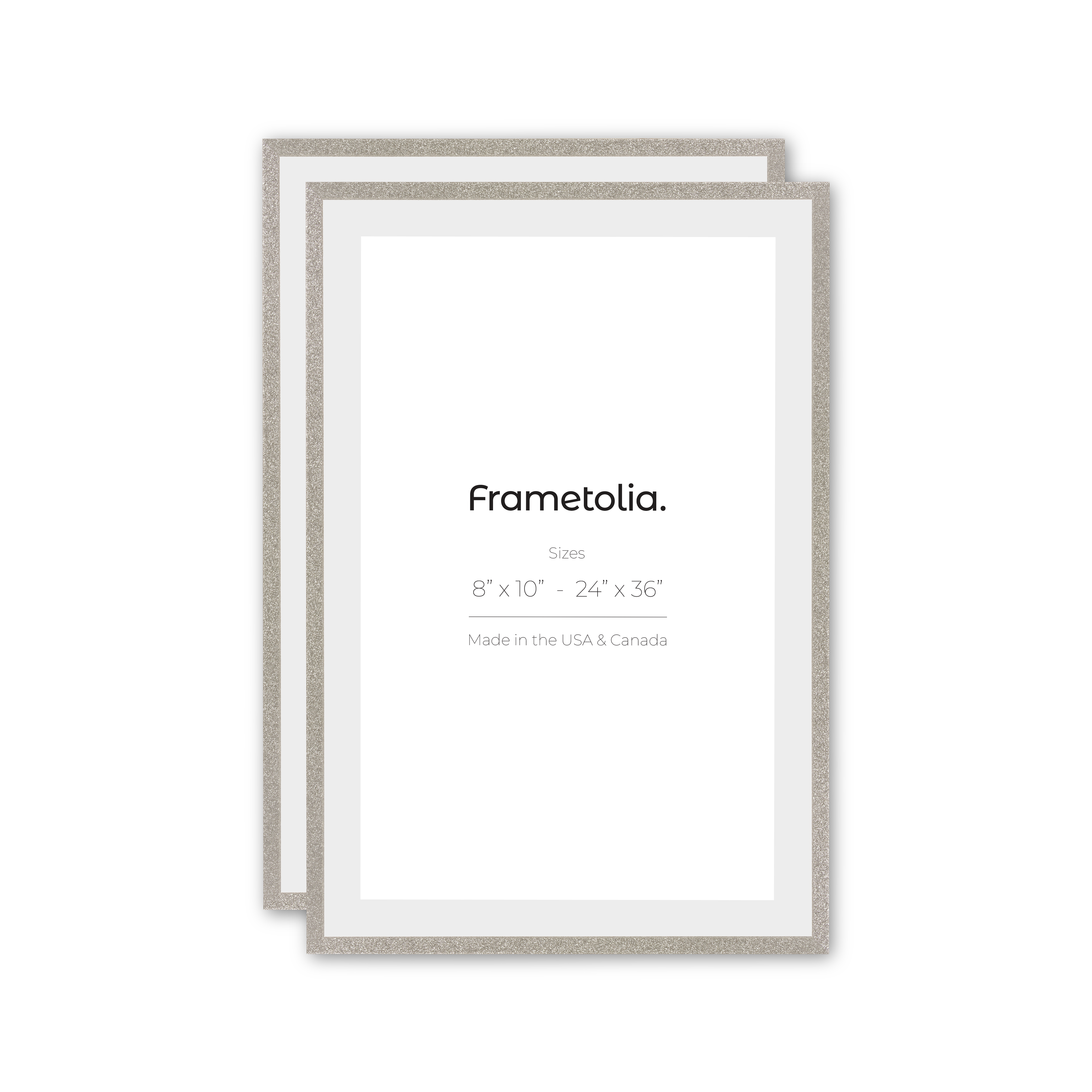 Diamond Dust Glitter Wall Frames - Set of 2, Elegant Photo Display for Home Decor, Perfect for Living Room, Bedroom & Wedding Decorations