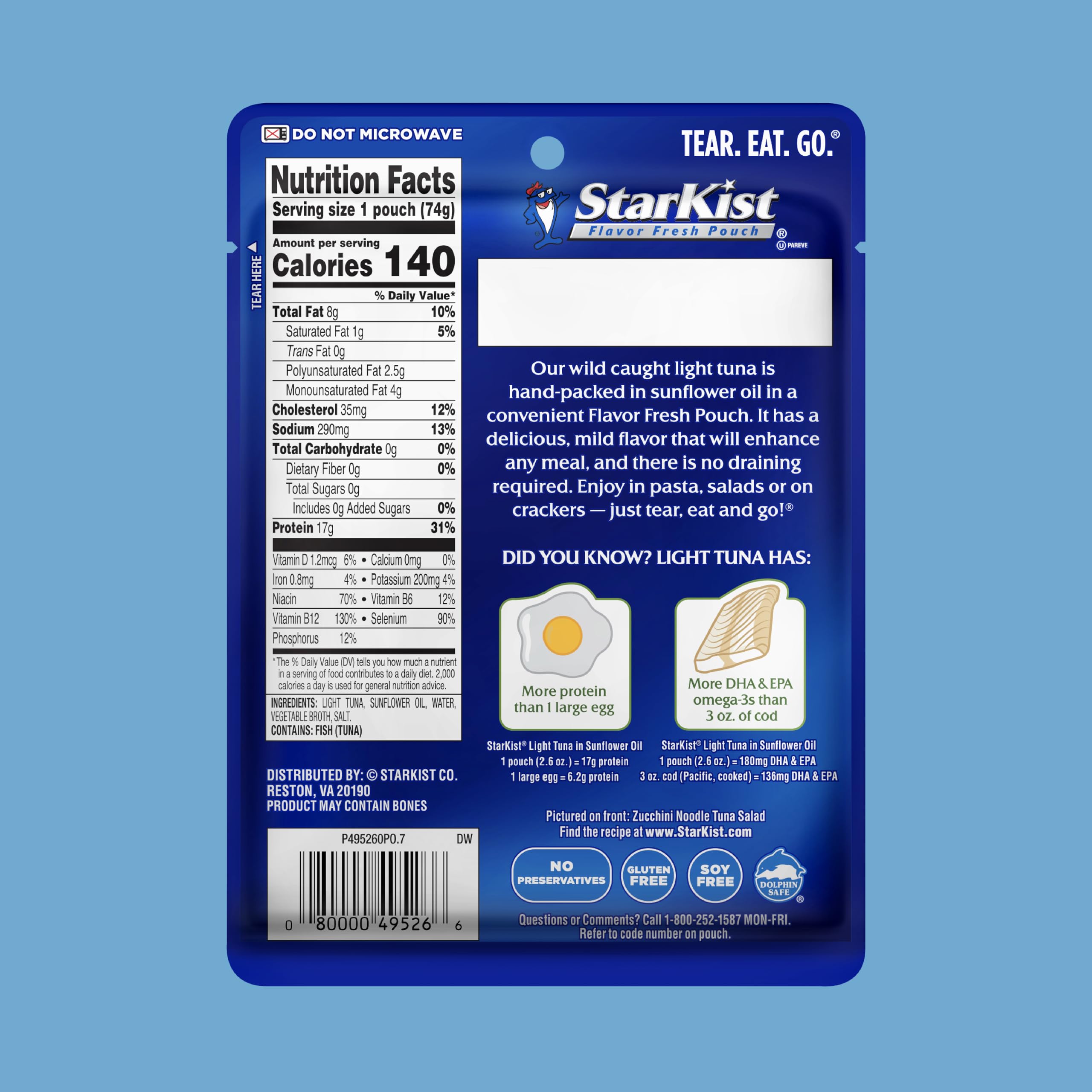 StarKist Chunk Light Tuna in Sunflower Oil, 2.6 Oz (Pack of 24) - Premium Canned Tuna for Salads, Sandwiches & Quick Meals - High Protein, Keto & Paleo Friendly