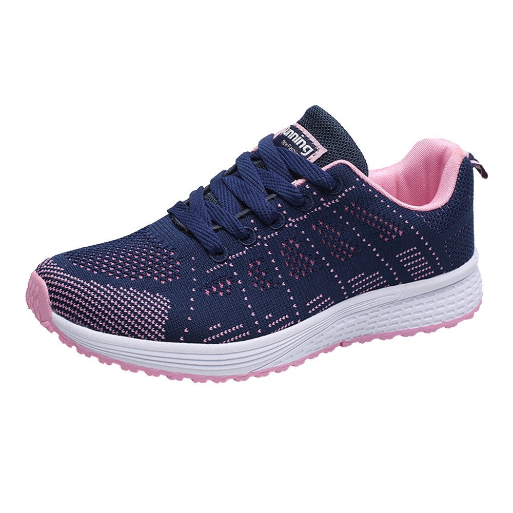 Women's Fashion Sneakers - Breathable Mesh Round Toe Flat Casual Running Tennis Shoes for Women - Lightweight & Comfortable for Walking, Gym, Workout, and Daily Wear - Gray