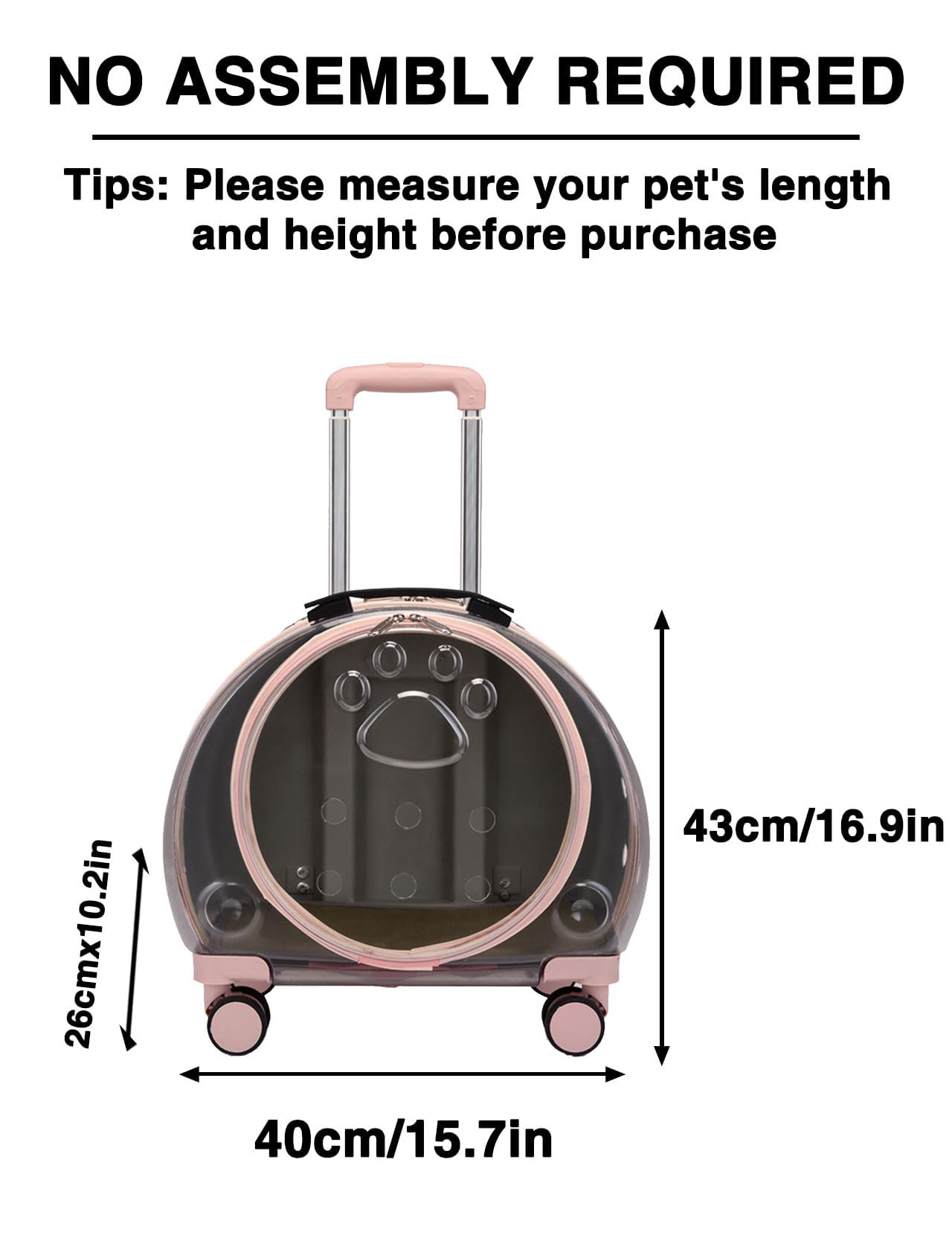 Portable Bubble Pet Carrier Backpack - Durable, Breathable Travel Trolley Case for Small Pets (Dogs, Cats, Rabbits) - Deep Pink | Perfect for Air Travel, Vet Visits & Outdoor Adventures