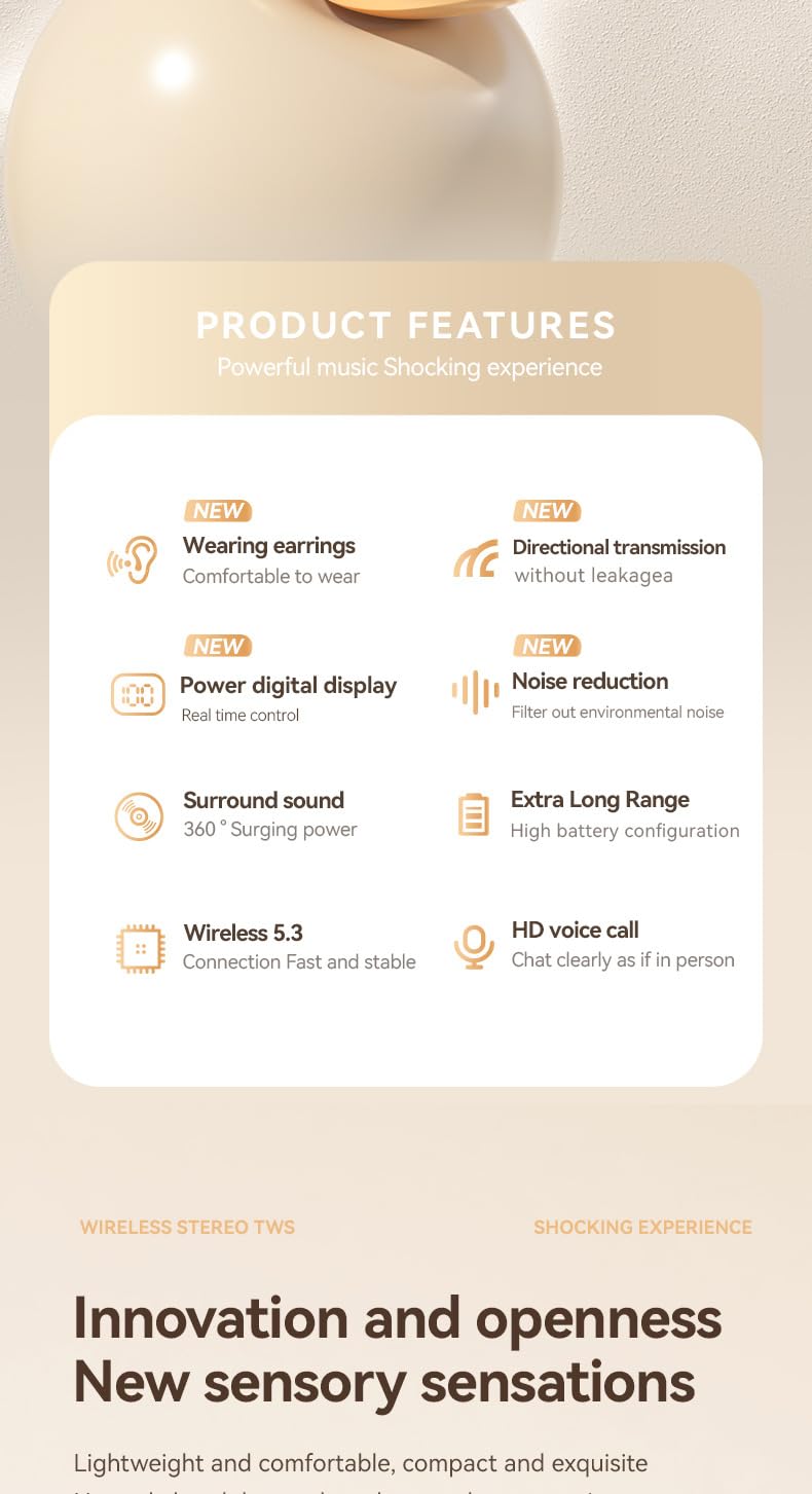 Real Time AI Language Translator Earbuds - Open Ear Wireless Bluetooth Translator Pods for iOS & Android with 144 Languages Support (2 Black) - Perfect for Travel, Business Meetings & International Communication