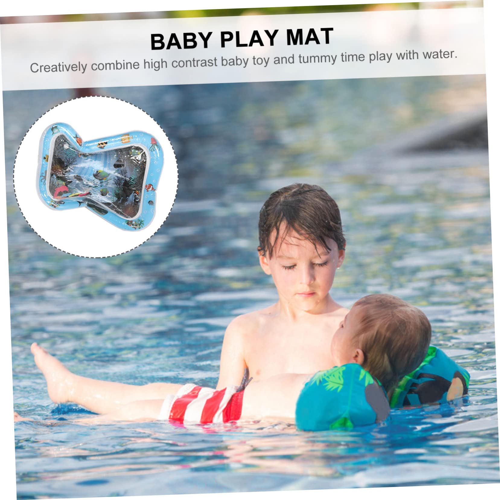 VICASKY 6-Piece Inflatable Water Cushion Play Mat for Babies - Safe PVC Water-Filled Activity Mat for Infants & Newborns - Perfect for Tummy Time, Sensory Play & Outdoor Fun