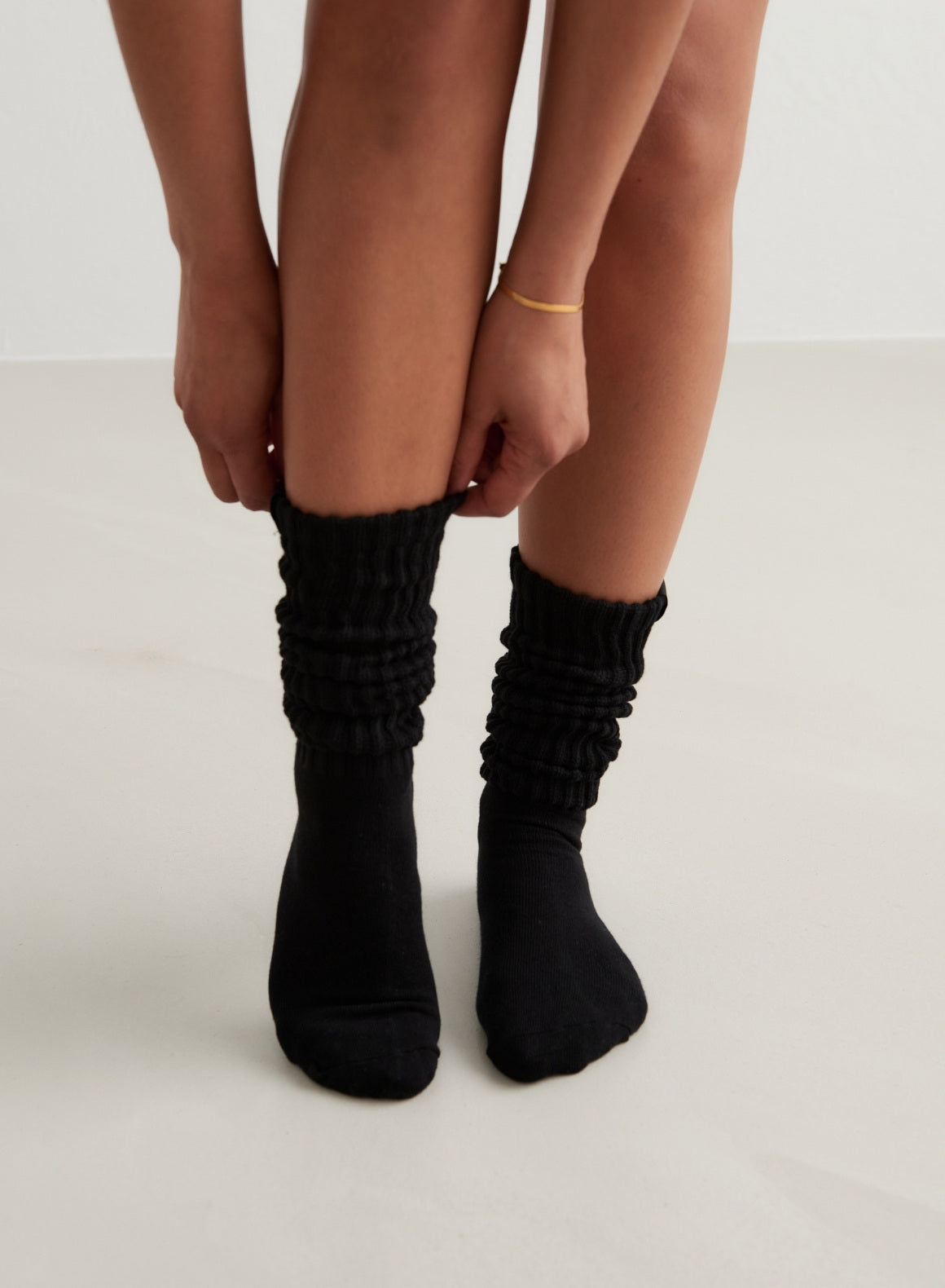 Black Slouch Socks - Women's Oversized Casual Socks for Lounge, Home & Winter Wear - Soft & Comfortable Stretchy Knit Socks