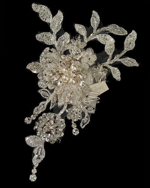 Vintage Lace Bridal Headpiece with Pearls – Best-Selling Wedding Hair Accessory by Kezani | Perfect for Boho, Vintage & Romantic Weddings