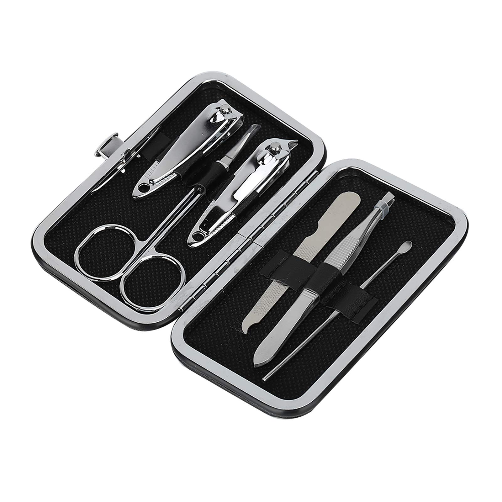 Premium 6-Piece Stainless Steel Nail Clipper Set - Manicure & Pedicure Kit with Nail Scissors, Toenail Clippers, Cuticle Tools & Drill Bits for Women & Men - Perfect for Home Grooming, Travel & Salon Use