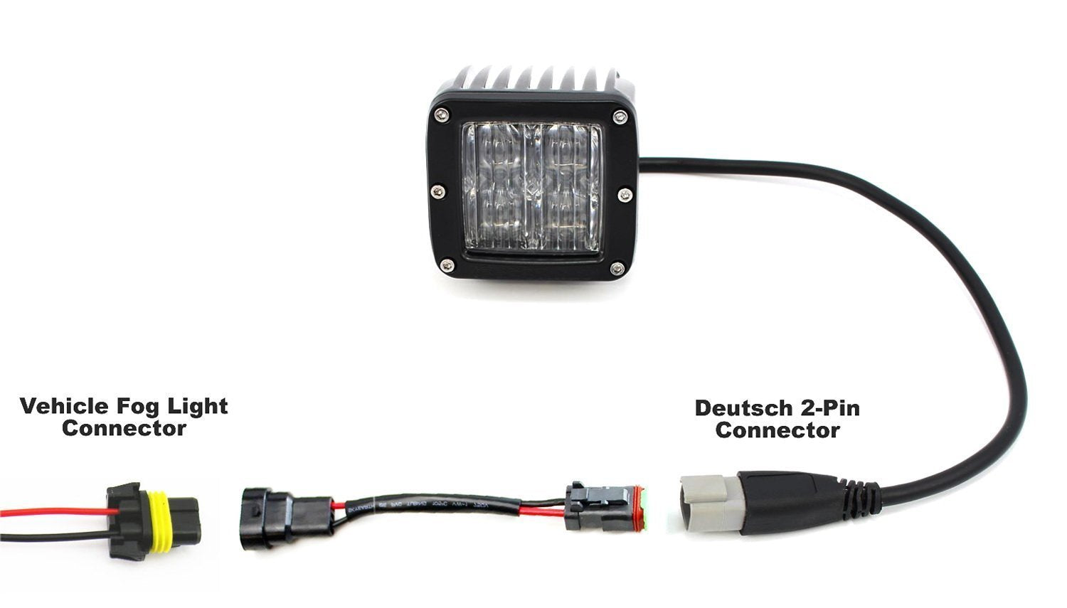2x Heavy Duty H10/9145/9006 to Dual Output DTP Fog Light Converter Adapter Wires - Compatible with Most Vehicles, Perfect for Off-Roading & Night Driving