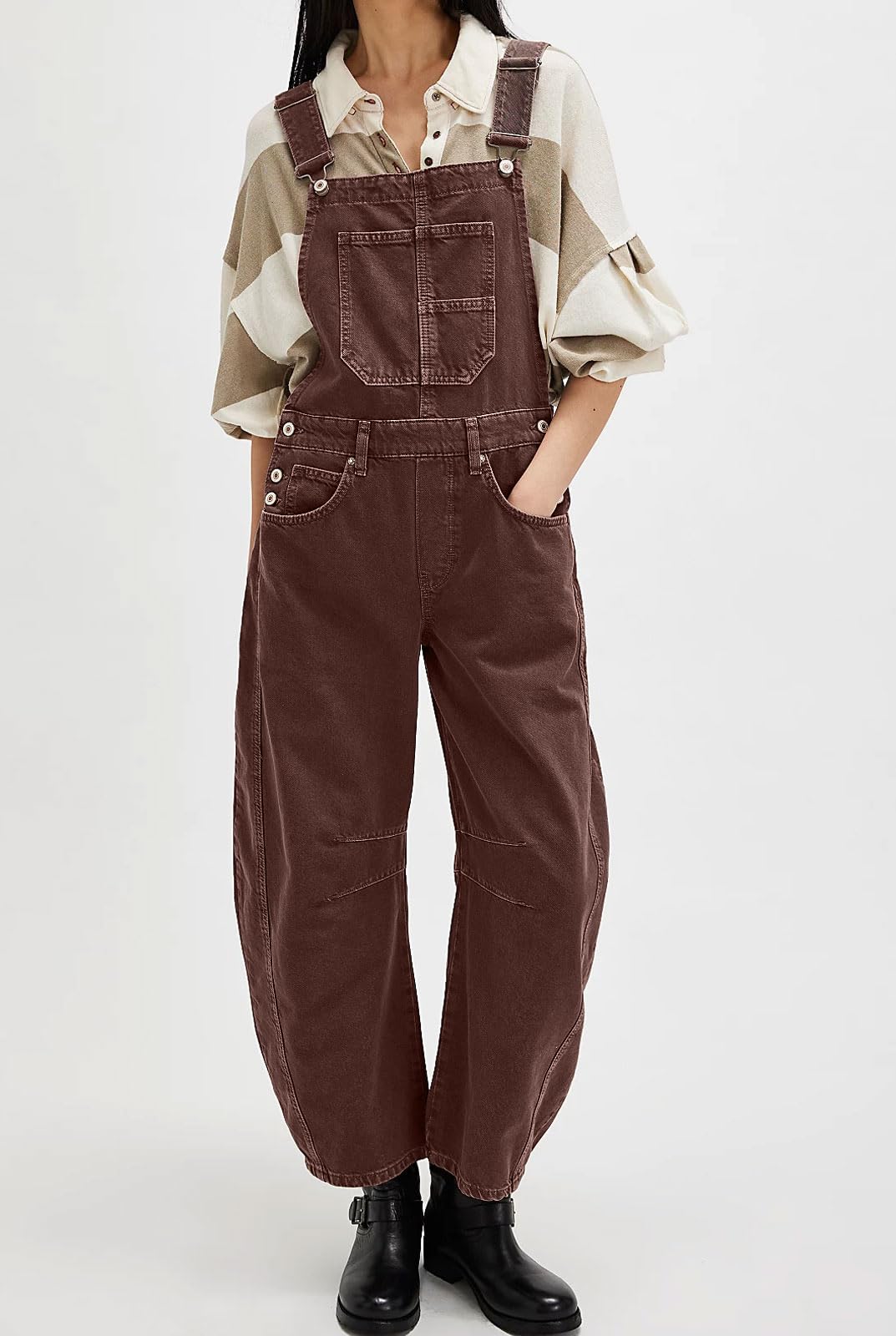 Loveimgs Women's Y2K Baggy Barrel Jeans Overalls - Wide Leg Denim Pants, Bib Overalls Jumpsuit, Boyfriend Patchwork Jeans for Casual Wear & Street Style Fashion