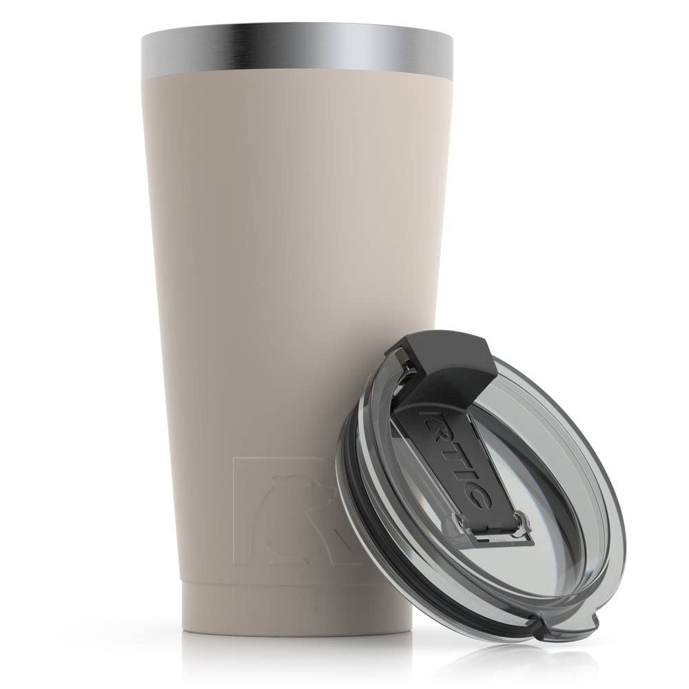 RTIC 16 oz Stainless Steel Insulated Tumbler - Hot & Cold Travel Mug for Coffee, Tea, Cocktails - Leakproof Lid, Double-Wall Vacuum Insulation - Perfect for Car, Camping, Beach, Office & Outdoor Adventures