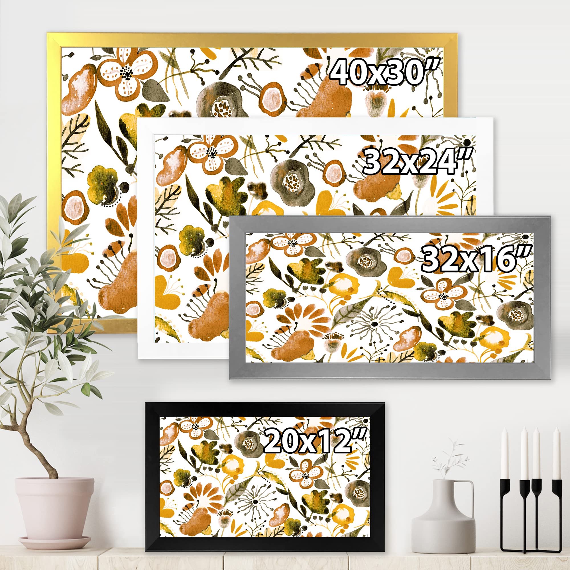 Vibrant Wildflowers Framed Wall Art - Modern Home Decor for Living Room, Bedroom & Office | Nature Inspired Canvas Print