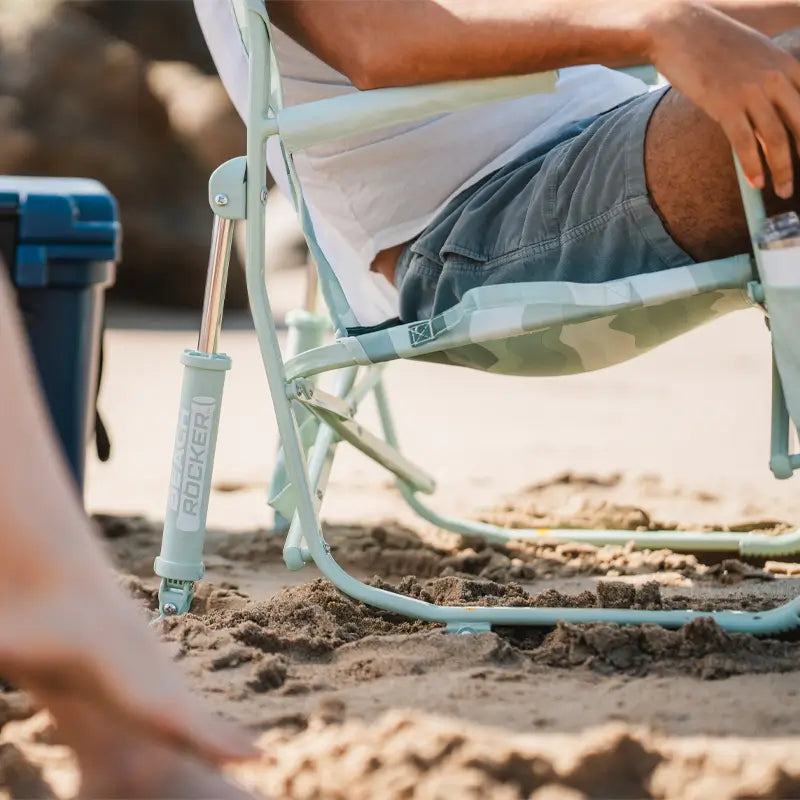 Premium Folding Beach Rocker Chair - Portable & Lightweight for Outdoor Relaxation at Beach, Pool, Camping, and Backyard