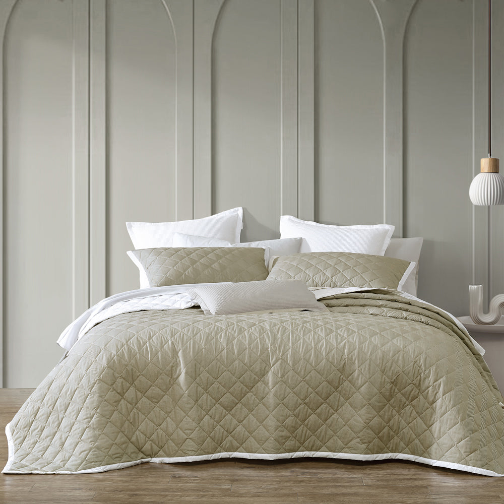 Essex Olive Queen Size Bedspread - Soft & Luxurious Bed Cover for Comfortable Sleep | Perfect for Master Bedroom, Guest Room & Hotel Decor