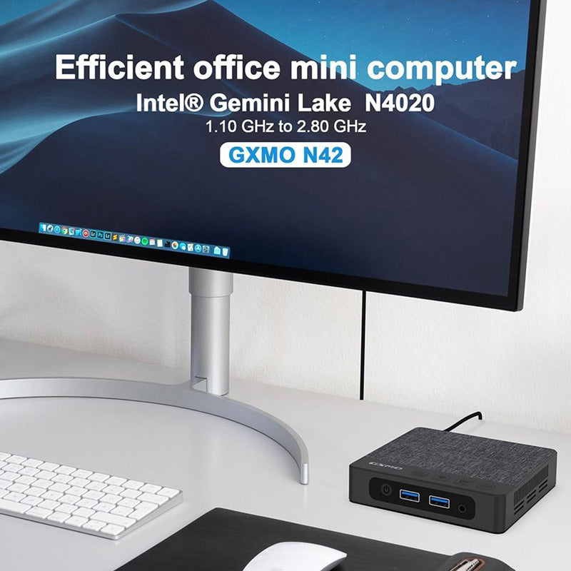GXMO N4 Intel N4000 Mini PC - Compact & Powerful Mini Computer for Home Office, Business, Streaming & Light Gaming | Windows 10 Pro Ready