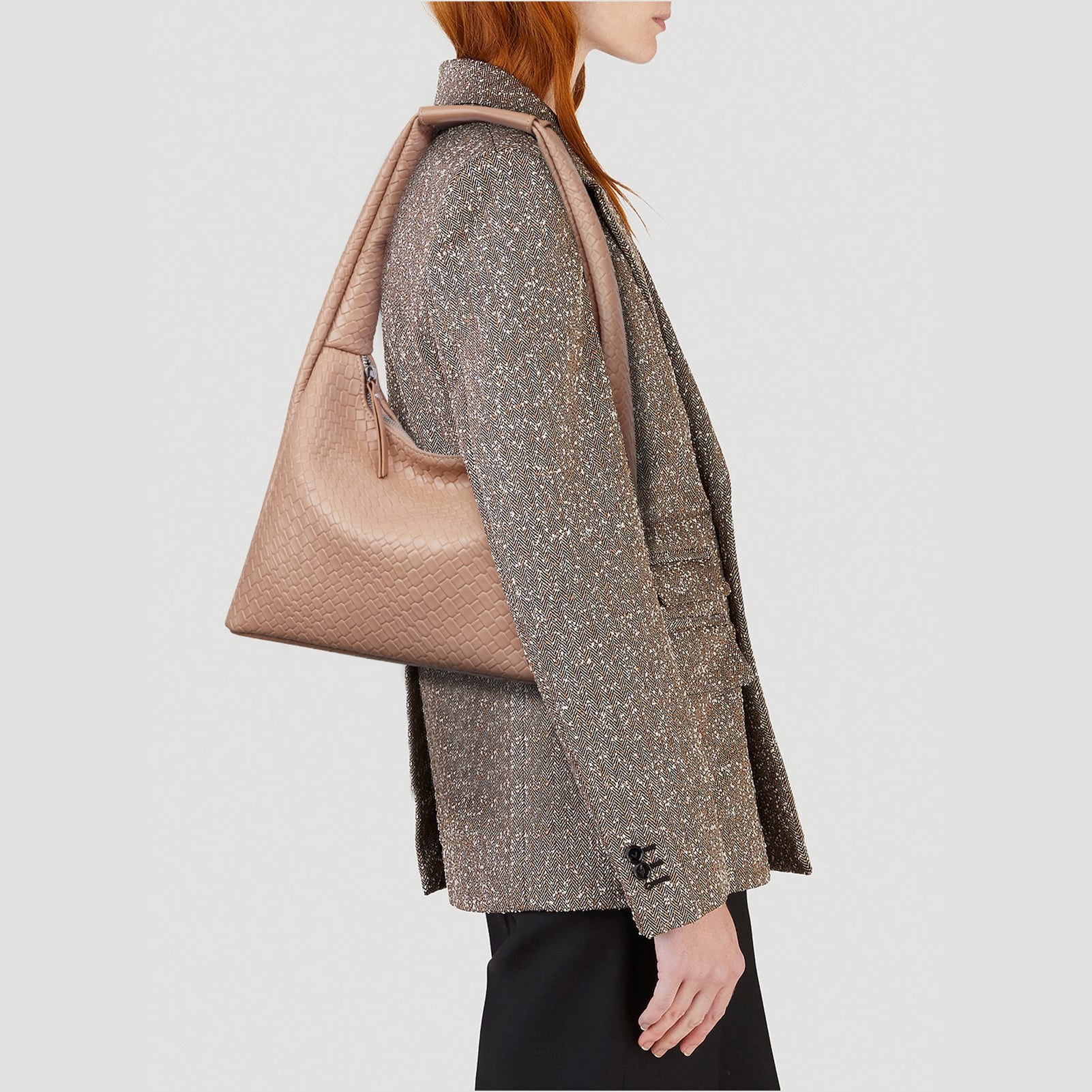 KWELI Croc Embossed Leather Structured Curved Hobo Handbag for Women - Stylish Shoulder Bag for Work, Travel & Everyday Use