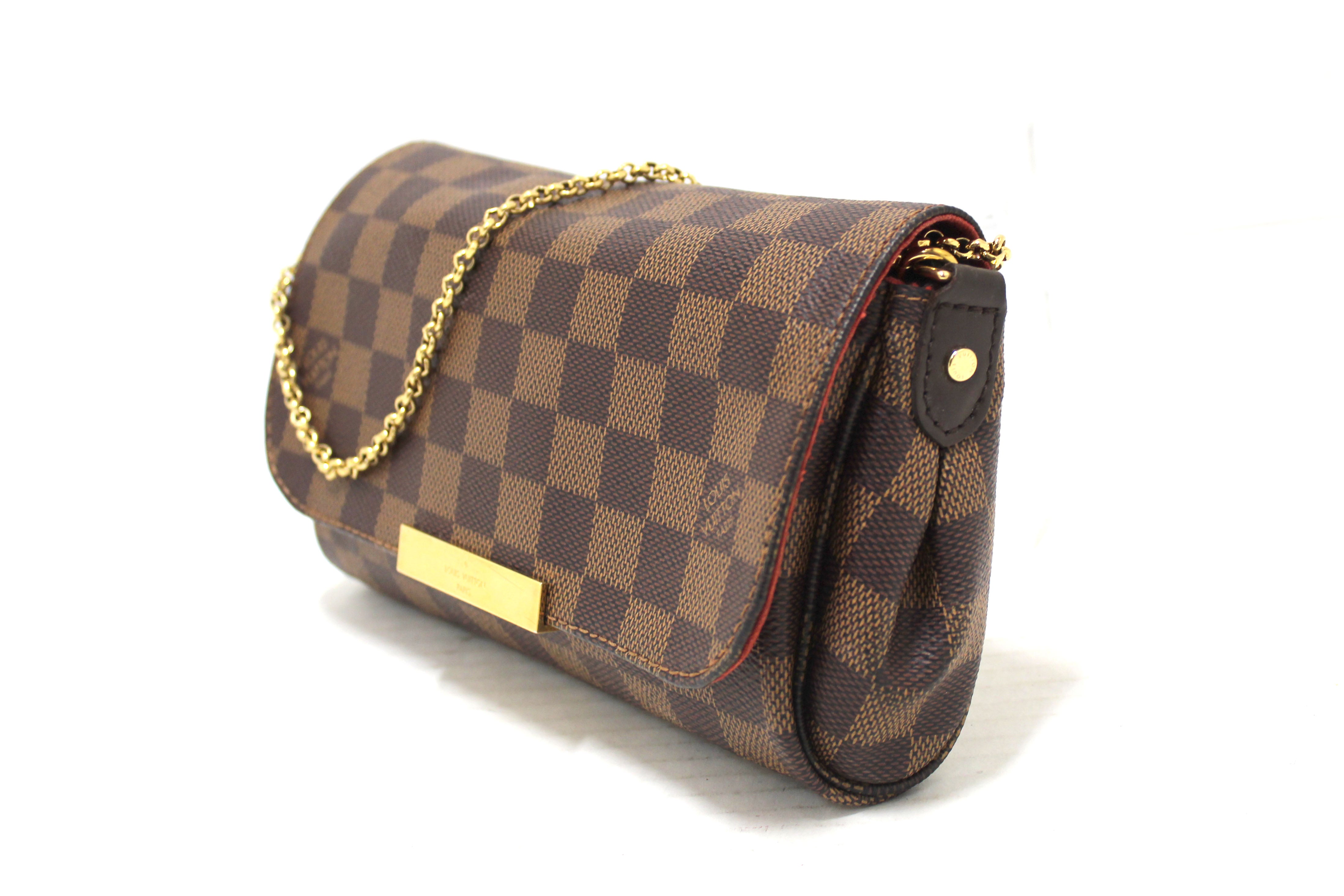 Authentic Louis Vuitton Damier Ebene Favorite PM Crossbody Bag - Stylish & Luxurious Women's Shoulder Purse for Work, Travel & Everyday Use