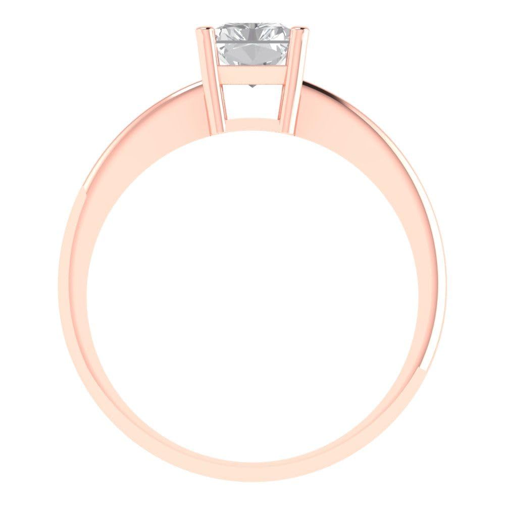1.0 ct Radiant Cut Lab Created White Sapphire Solitaire Engagement Ring - 18K Rose Gold Wedding, Bridal, Promise & Anniversary Jewelry for Women - Perfect for Proposals, Weddings & Special Occasions