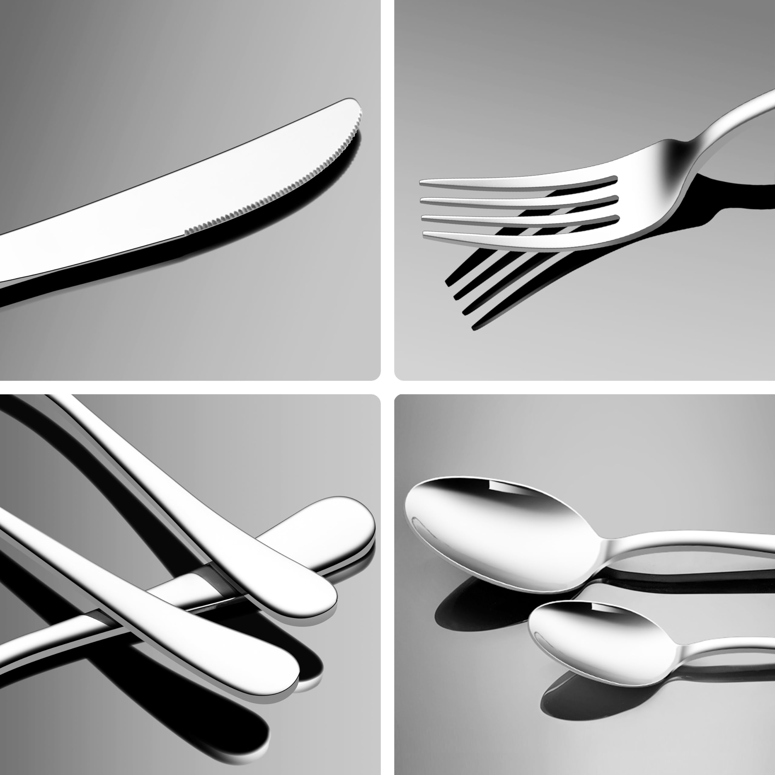 Premium 40-Piece Stainless Steel Silverware Set - Heavy Duty Knives, Forks & Spoons for 8 Place Settings - Mirror Polished Dishwasher Safe Flatware for Home, Restaurant & Catering - Elegant Dining & Entertaining Essentials