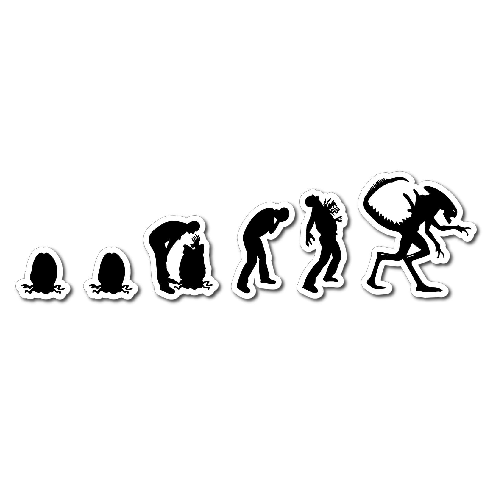 Premium Alien Evolution Vinyl Decals for Cars, Trucks, Computers & Walls - Permanent Bumper Stickers for Any Smooth Surface (Black, 1 Pack) - Perfect for Car Enthusiasts, Office Decor & Personalizing Devices
