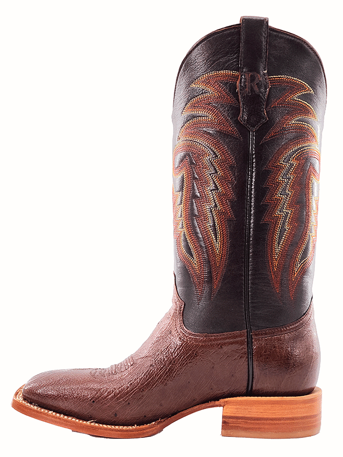 R.Watson RW5001 Men's Smooth Ostrich Western Boots in Chocolate Tobacco - Perfect for Cowboy Rides, Country Music Festivals & Western Fashion