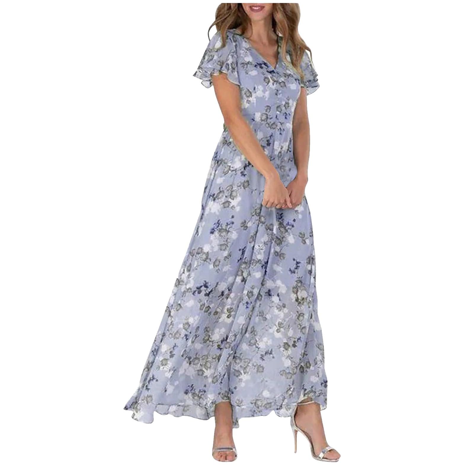 Women's Summer Dresses 2024 - Casual Boho Flowy Ruched Sun Dress for Beach Vacation, Tropical Date Night & Hawaiian Outfit | Perfect for Pool Parties, Resort Wear and Summer Weddings