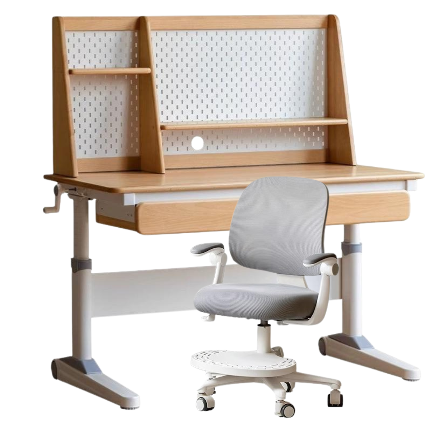 Solid Beech Wood Adjustable Lift Study Desk - Perfect for Home Office, Reading & Writing Workspace