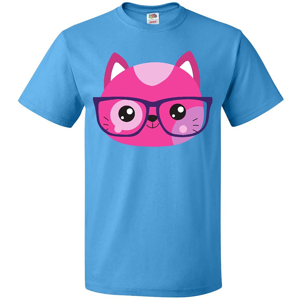 Inktastic Hipster Cat with Glasses - Cute Kitten Graphic T-Shirt for Men & Women - Perfect for Casual Wear, Cat Lovers & Unique Fashion