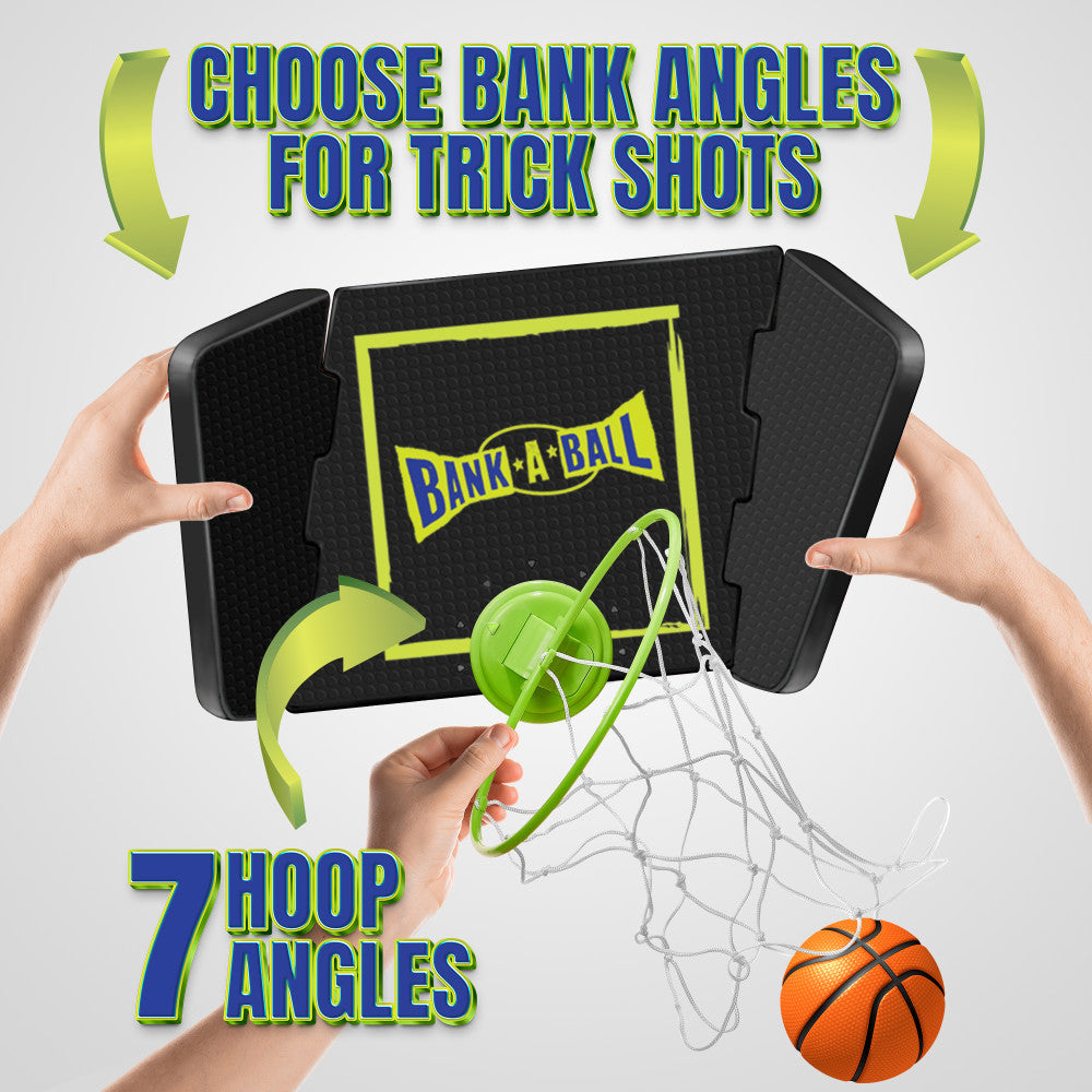 Adjustable Bank A Ball Basketball Game Set - Fun Trickshot & Skill Training for Kids & Adults - Perfect for Indoor & Outdoor Play, Backyard, Parties & Family Gatherings