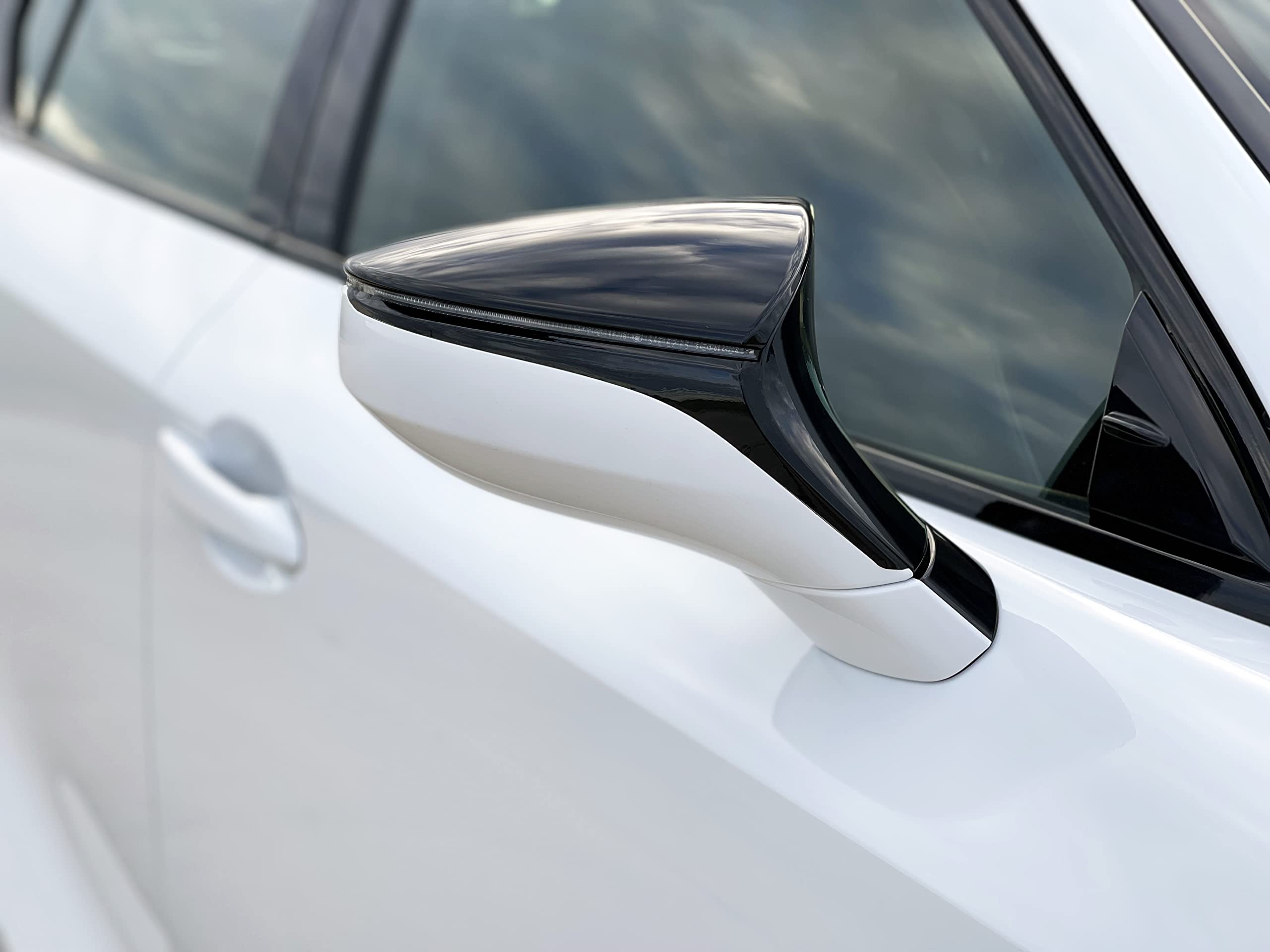 SlickMod Gloss Black Chrome Delete Vinyl Overlay for 2021-2022 Lexus IS Mirror Trim (3-Piece Set) - Upgrade Your Car's Exterior Style for a Sleek, Modern Look