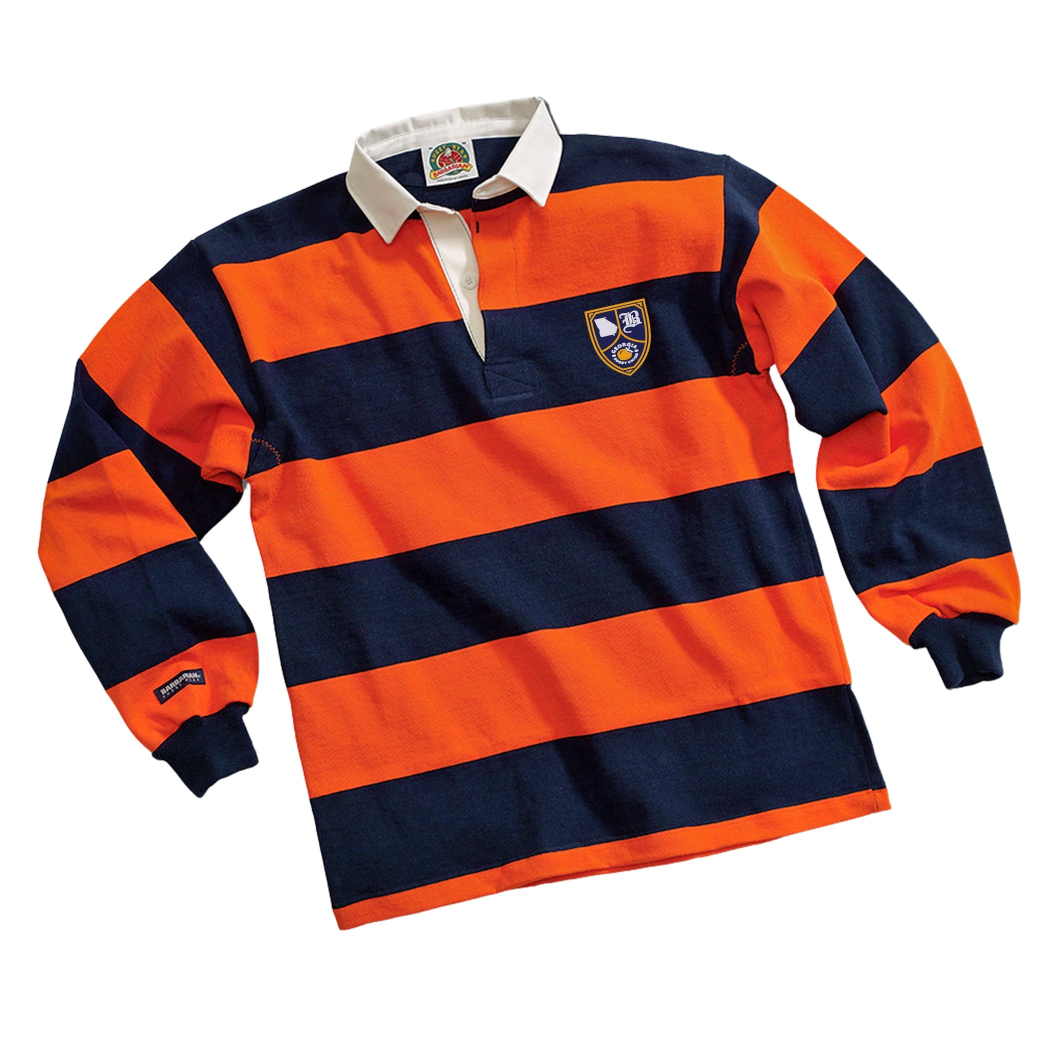 Georgia Rugby Union 4 Inch Stripe Jersey - Breathable Performance Rugby Shirt for Men - Perfect for Matches, Training & Fan Support