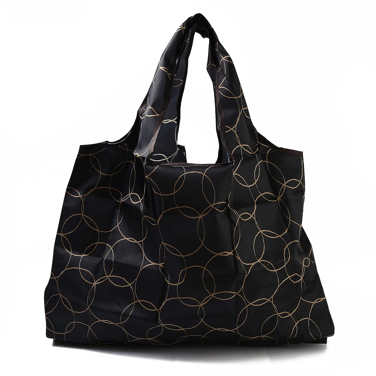 BEEFLYING Foldable Reusable Grocery Bags - Eco-Friendly Nylon Shopping Tote with Waterproof Design | Perfect for Grocery Shopping, Travel, Beach & Daily Errands