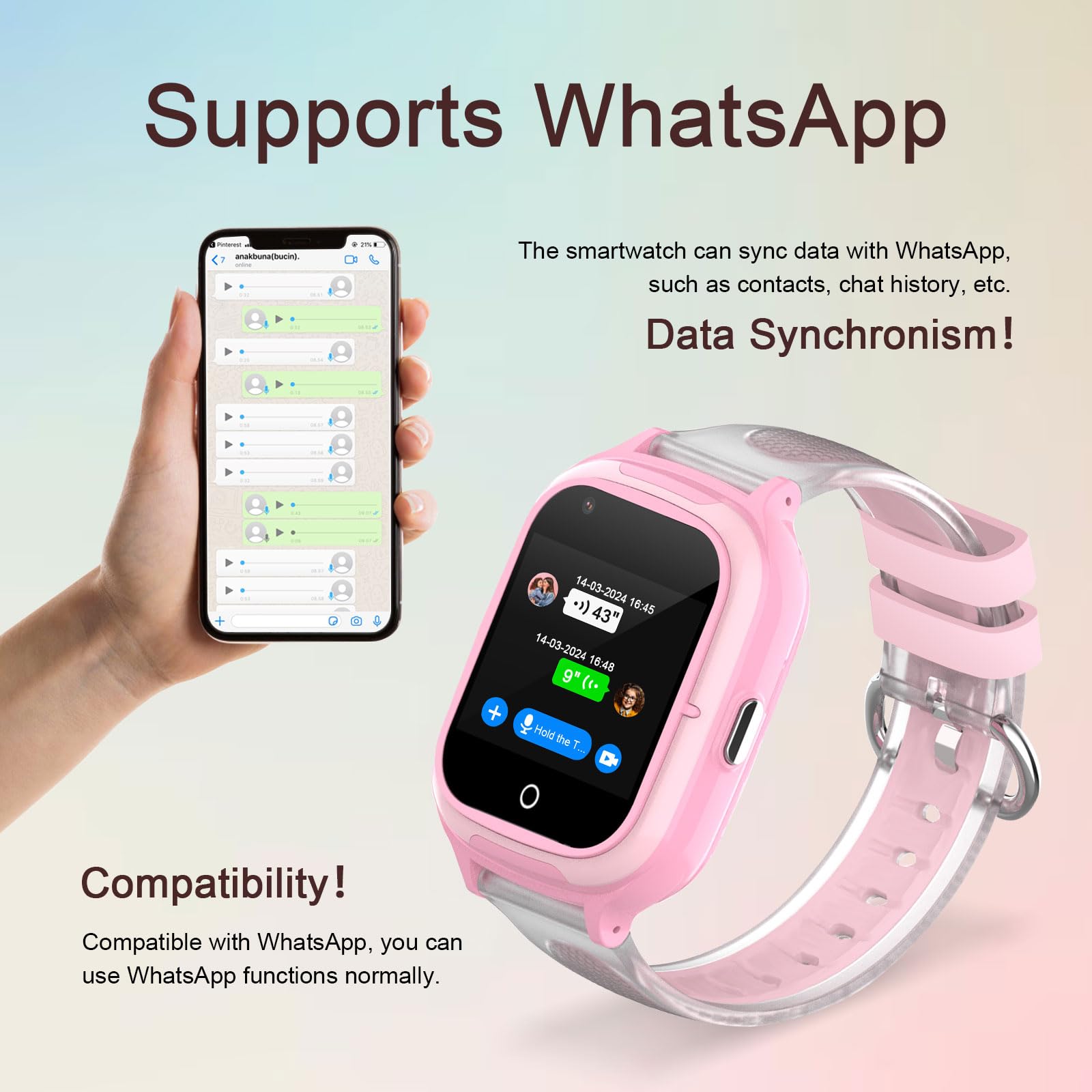 4G Kids Smart Watch for Girls - Unlocked GPS Tracker with Video Calling, Camera, Temperature & Heart Rate Monitor - Global Children's Phone Watch for Safety & Communication - Perfect for School, Outdoor Play & Family Tracking