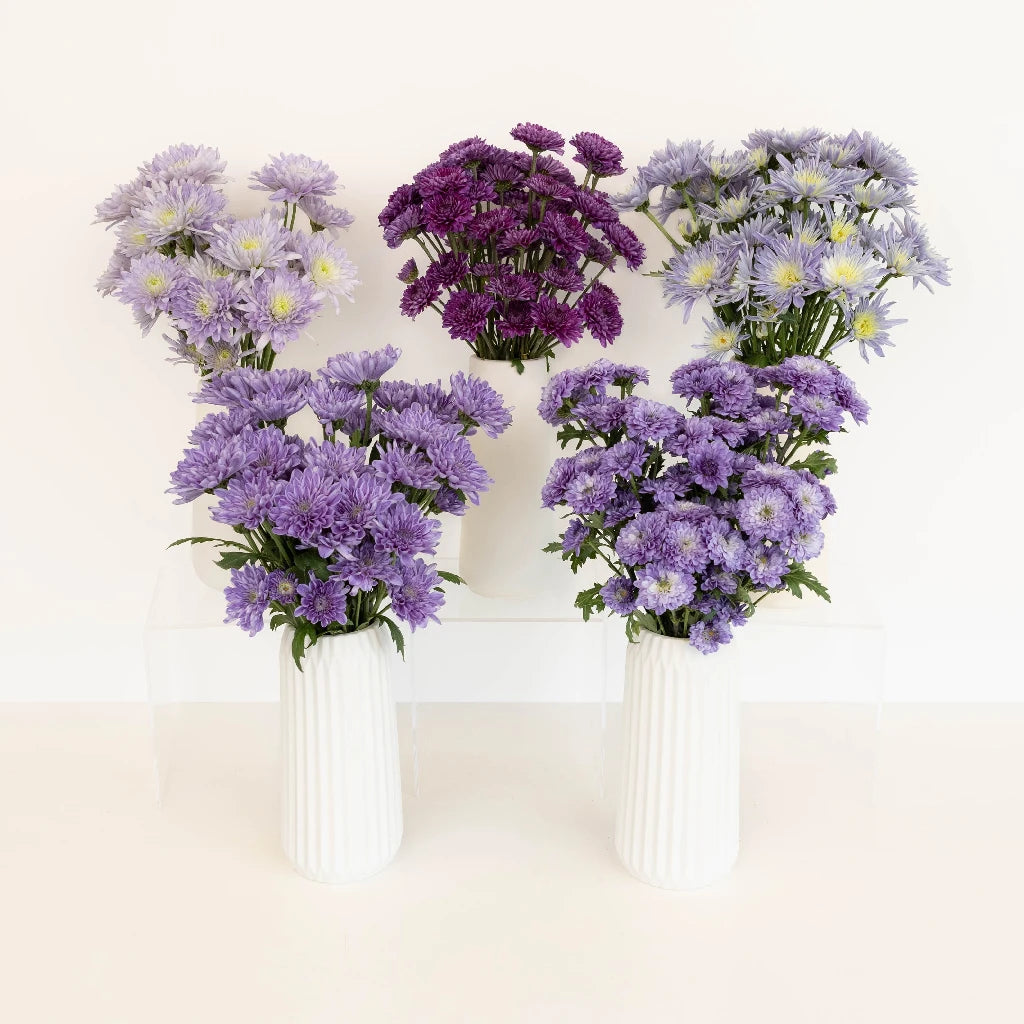 Blue Ocean Poms Flower Mix - Premium Artificial Flowers for Home Decor, Wedding Bouquets, and DIY Crafts