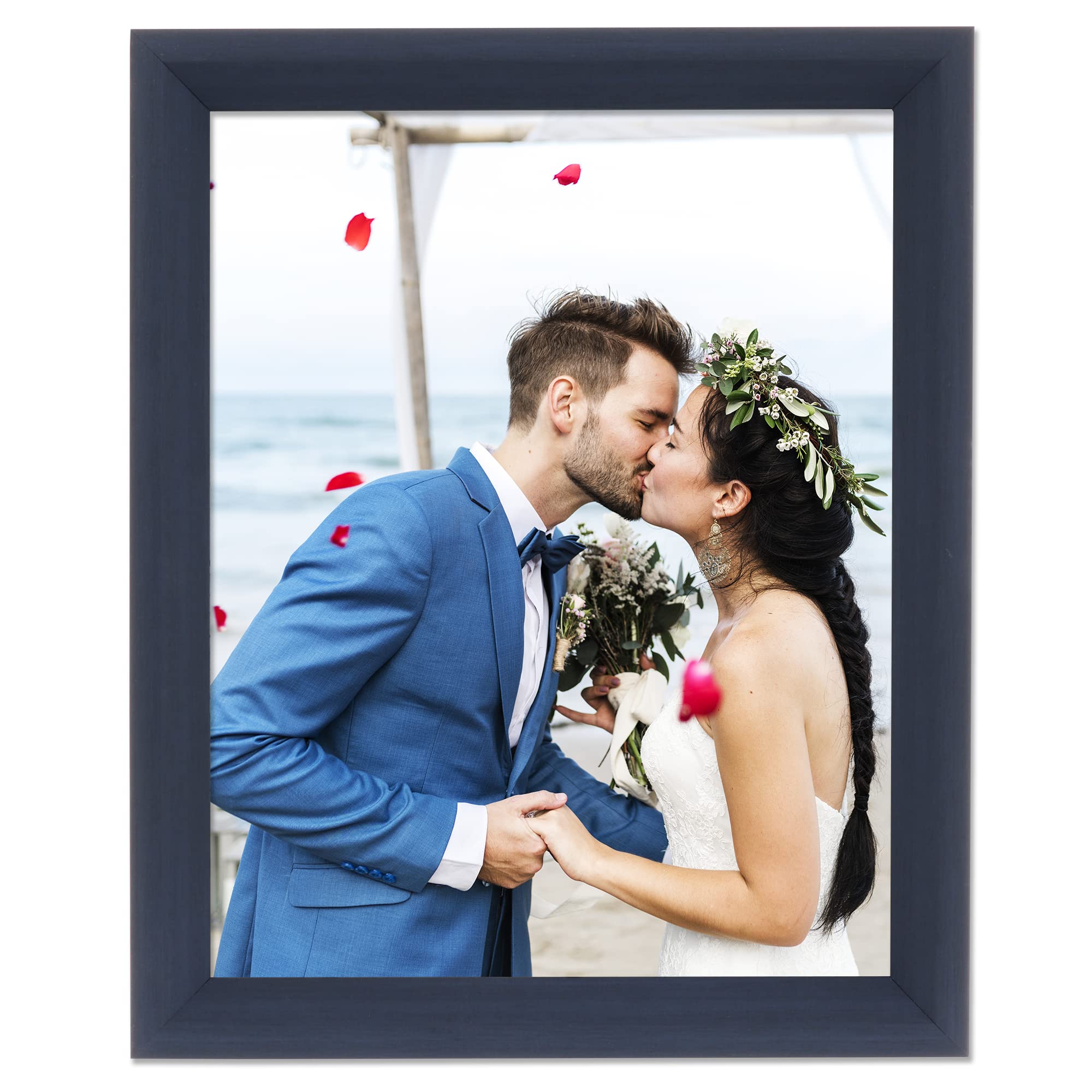 8x10 Navy Blue Picture Frame - Premium Bradley Photo Frame for Wall Display, Home Decor, Office & Gallery - Shatterproof Glass & Durable Molding for Lasting Memories