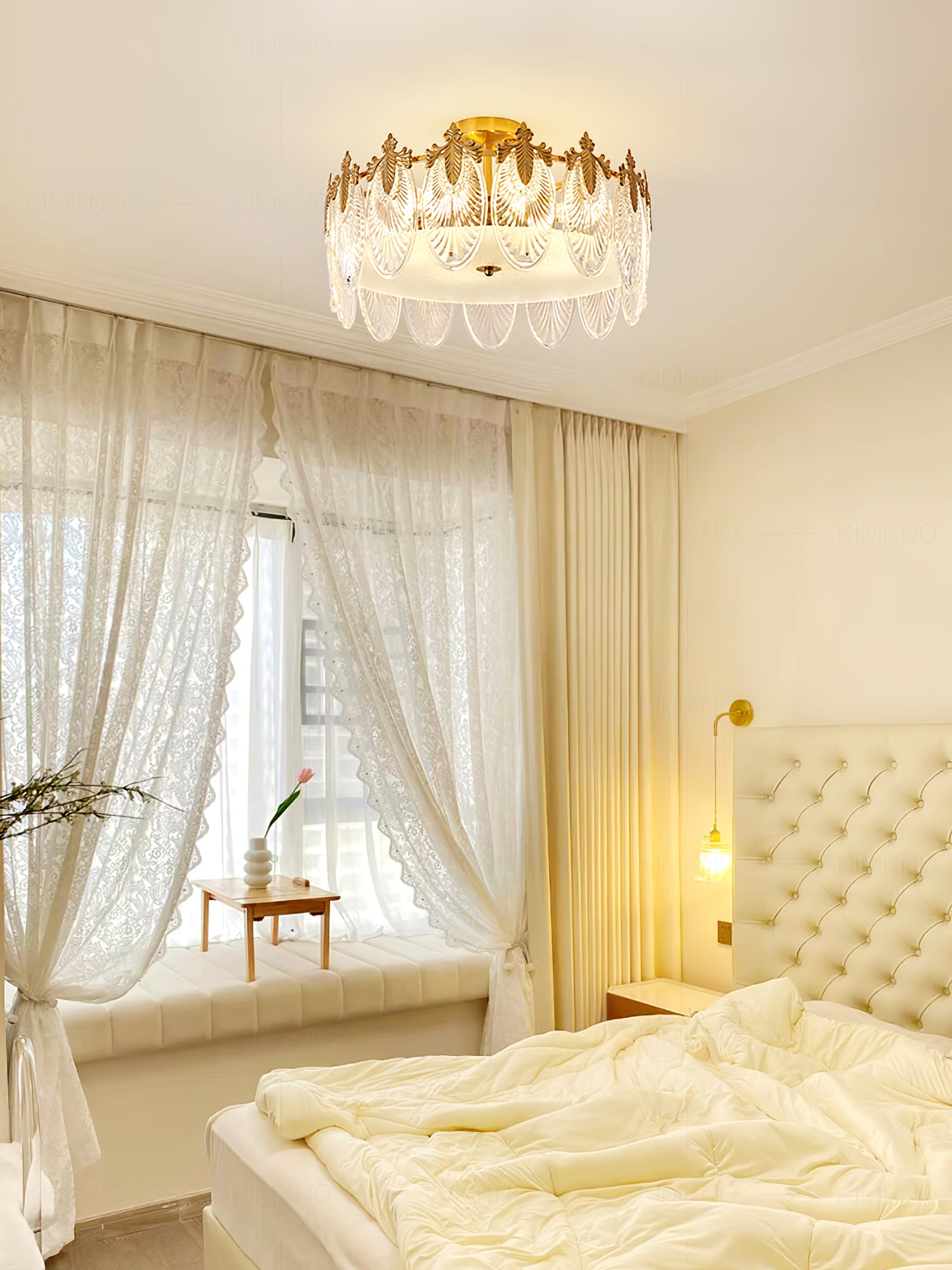 Elegant Decorative Pattern Glass Round Chandelier - Modern Crystal Ceiling Light Fixture for Dining Room, Bedroom, Living Room & Foyer Lighting