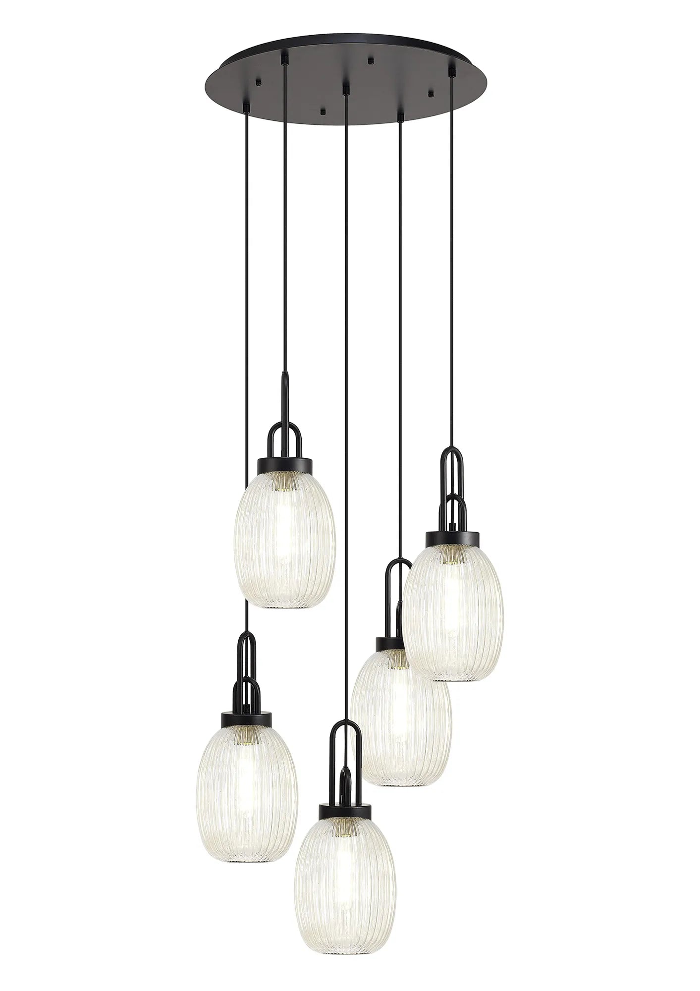 Stylish Cadiz 5-Light Cluster Pendant Light Fixture - Modern Ceiling Lighting for Dining Room, Kitchen & Living Room