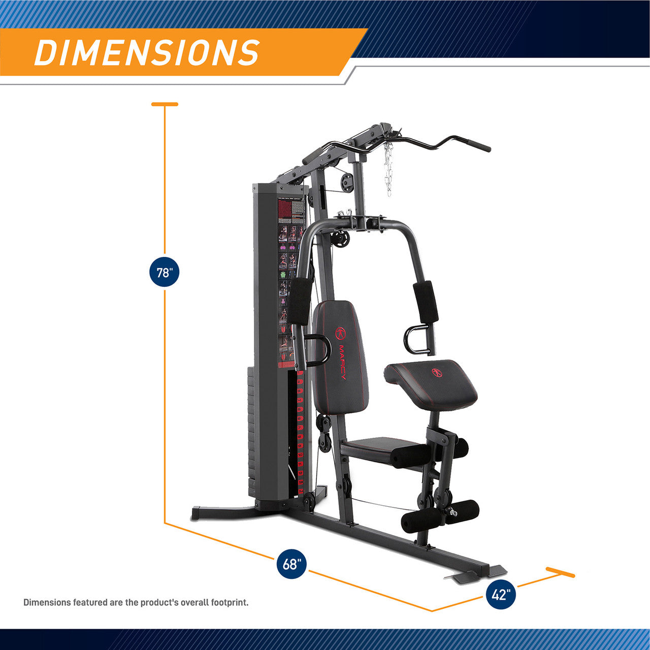 Marcy 150lb Stack Weight Home Gym System MWM-989 - Strength Training Equipment for Full Body Workout at Home | Perfect for Small Spaces & Home Fitness