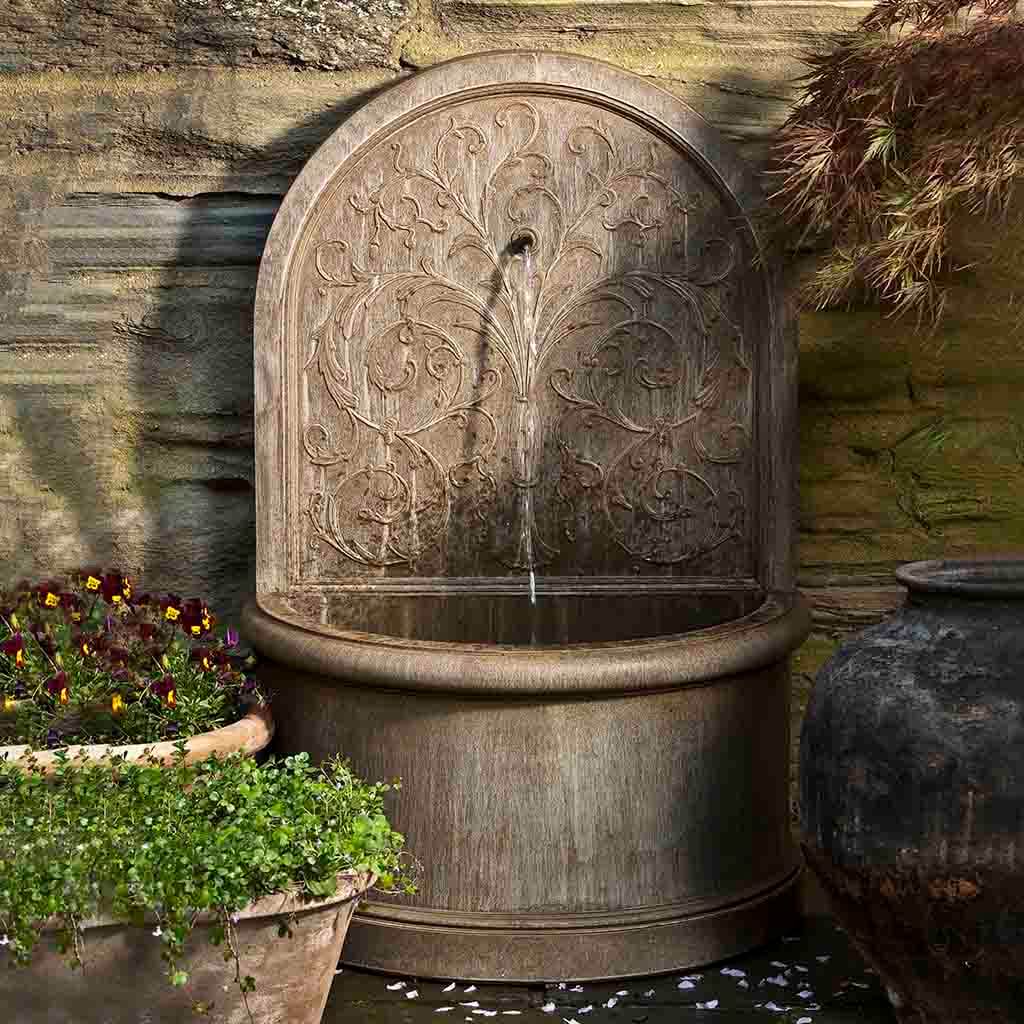 Campania International Corsini Outdoor Wall Fountain - Elegant Garden Water Feature for Patio, Yard & Landscape Decor