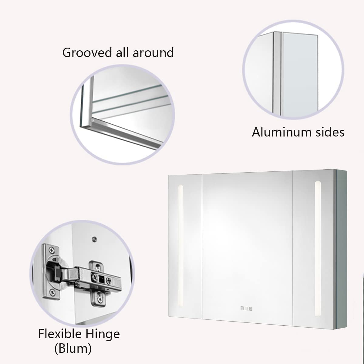 LED Medicine Cabinet with Mirror - 30