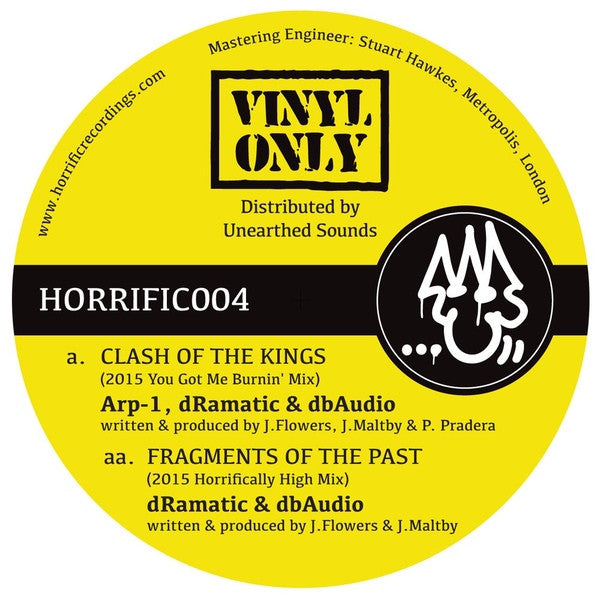 Arp 1 & dRamatic & dBaudio - Clash Of The Kings / Fragments Of The Past - Horror Electronic Music Vinyl Record (HORRIFIC004) | Perfect for DJ Sets, Halloween Parties & Dark Music Collectors