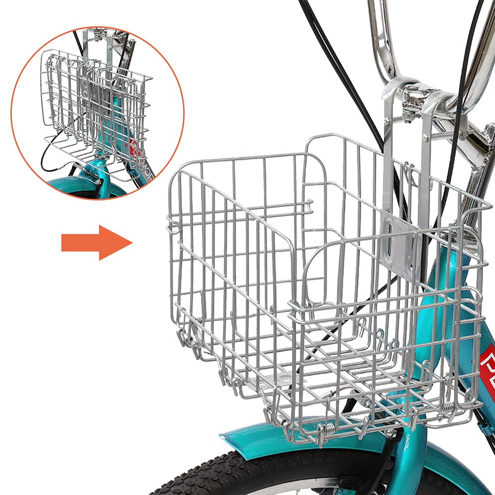 **PEXMOR 7-Speed Adult Tricycle, 24/26 Inch 3-Wheel Bike for Men & Women, Senior Cruiser Trike with Folding Front & Rear Basket - Perfect for Shopping, Recreation, Picnics & Outdoor Activities**