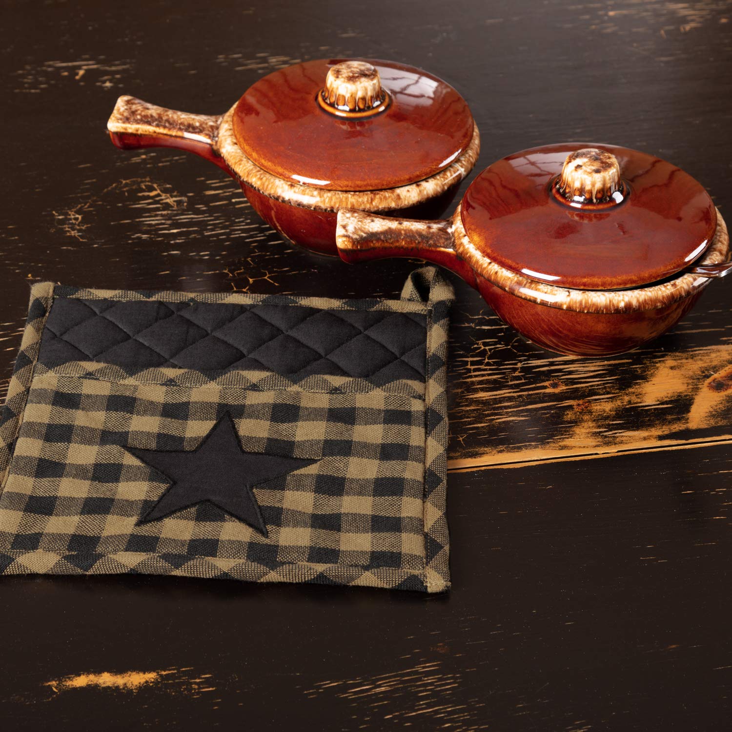 Premium Black Star Cotton 8x8 Pot Holder - Heat Resistant Kitchen Oven Mitt for Cooking, Baking & Grilling - Durable & Stylish Home Accessory