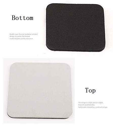 Premium Stainless Steel Square Coaster Set - 6-Piece Kitchen, Dining, & Office Drink Coasters with Stand - Perfect for Hot & Cold Beverages, Home Decor, and Table Protection