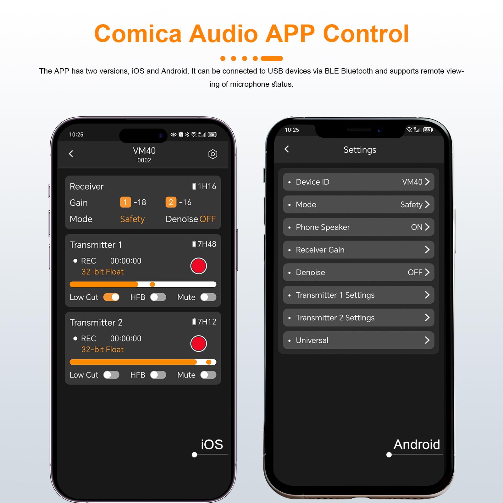 COMICA VM40 Professional Shotgun Microphone - Wireless & Wired Modes, 48kHz/32-bit HD Audio, 32GB Storage, Safety Audio Track, Super Cardioid Condenser Mic for Filmmaking, Vlogging, YouTube, Streaming - Perfect for DSLR Cameras, Smartphones, PCs & Podcasting