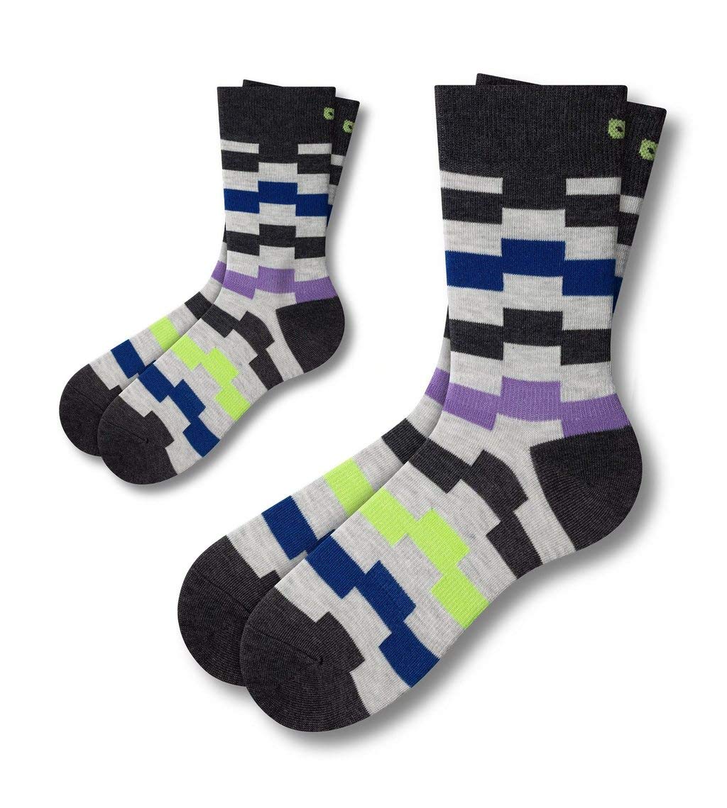 Pair of Thieves Matching Father & Kids Crew Socks 2-Pack - Soft Cotton Family Twin Socks for Dad & Son/Daughter - Perfect for Family Photos, Holidays & Everyday Wear